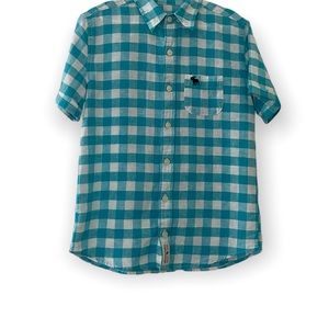 abercrombie kids boys plaid button-up short sleeve tee